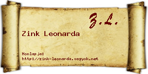 Zink Leonarda névjegykártya